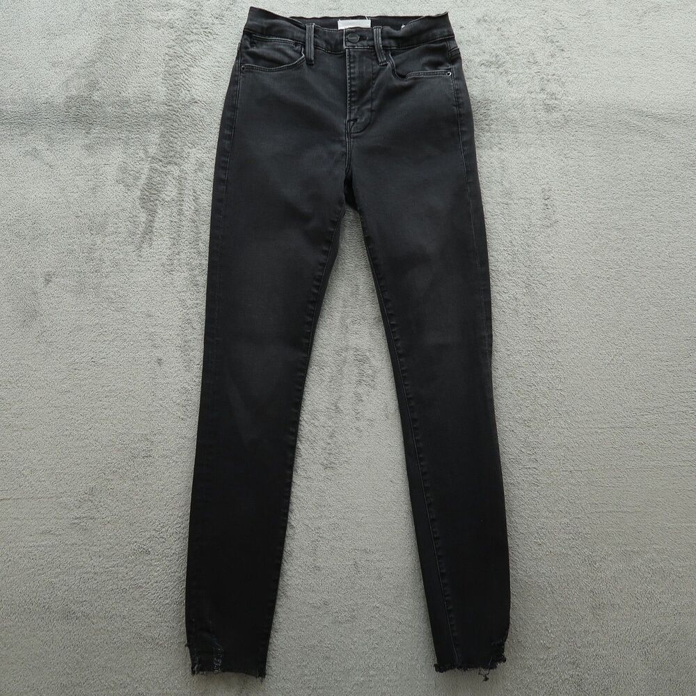 Frame Jeans Women's Size 25 Faded Black Le High Skinny Denim Pants 28.5" Inseam
